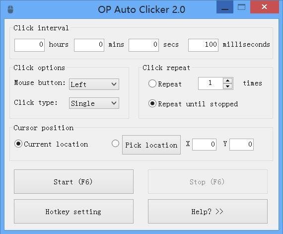 OP Auto Clicker - dedicated click automation with precise interval control